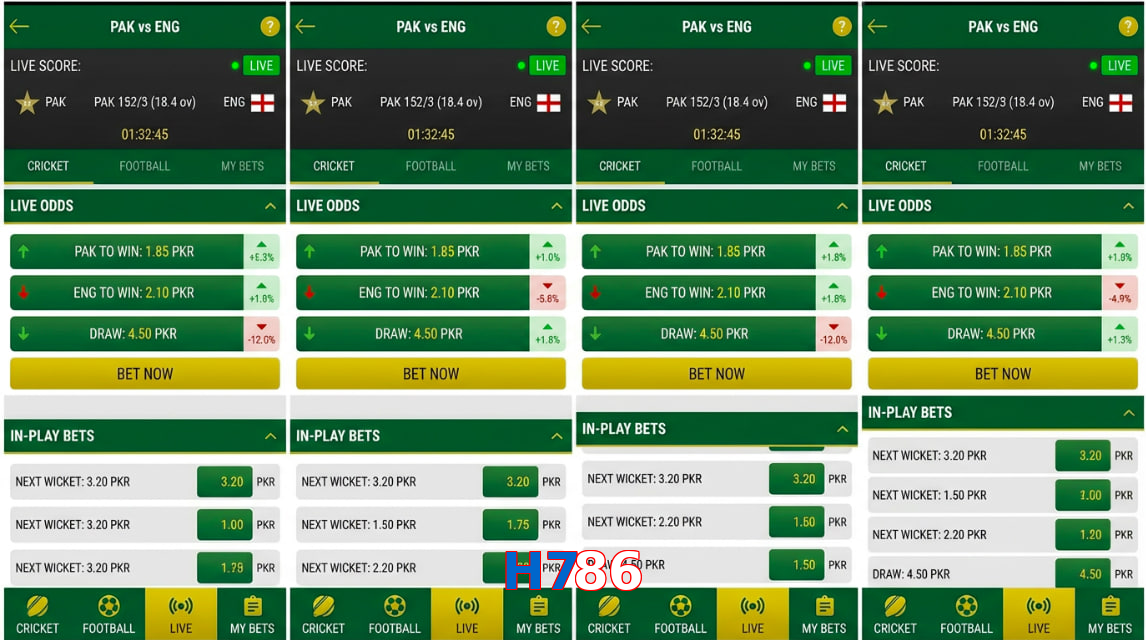 Game list for H786 bet section